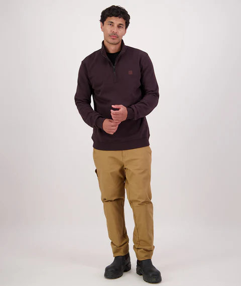 Swanndri Men's Fundamentals Quarter Zip Sweatshirt - Espresso