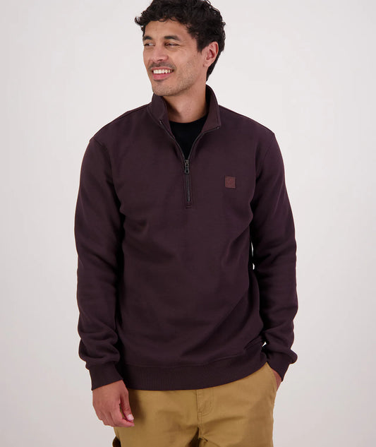 Swanndri Men's Fundamentals Quarter Zip Sweatshirt - Espresso