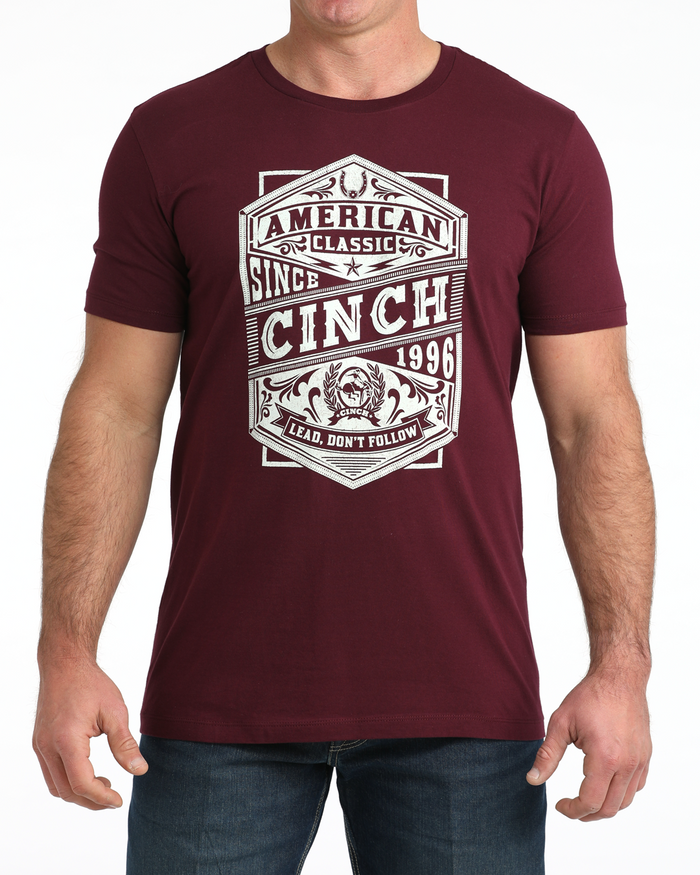 Cinch Men's Graphic Tee - Burgundy