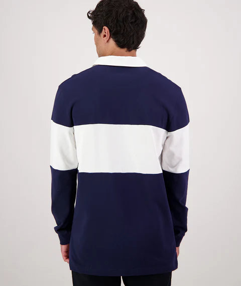 Swanndri Men's Leeston Long Sleeve Rugby Top - Navy/White