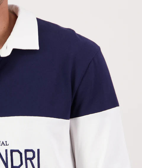 Swanndri Men's Leeston Long Sleeve Rugby Top - Navy/White