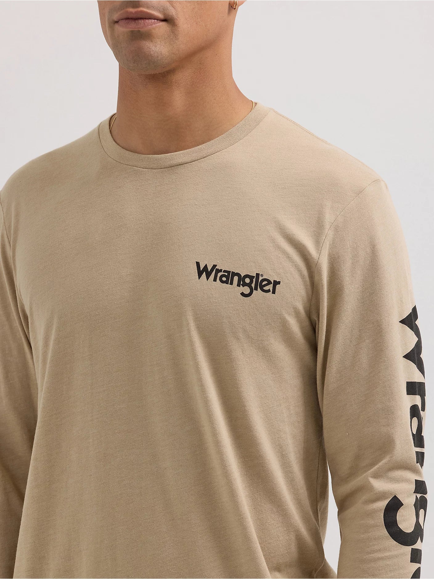 Wrangler Men's Long Sleeve Truck Back Graphic T-Shirt - Trench Coat Heather