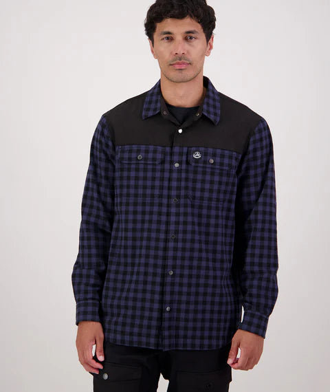 Swanndri Men's Marton Stormshield Long Sleeve Shirt - Mood Indigo/Caviar