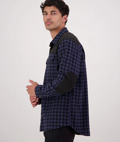 Swanndri Men's Marton Stormshield Long Sleeve Shirt - Mood Indigo/Caviar