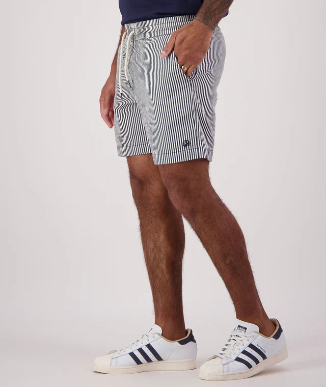 Swanndri Men’s Seaview Striped Shorts – Navy/White