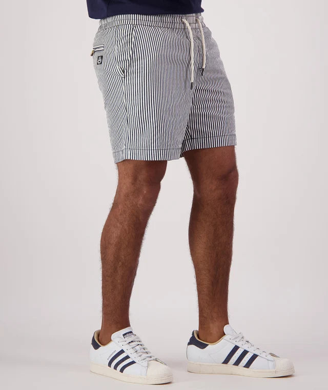 Swanndri Men’s Seaview Striped Shorts – Navy/White