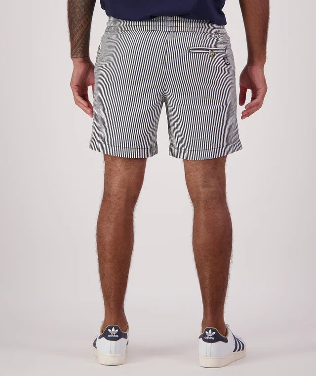 Swanndri Men’s Seaview Striped Shorts – Navy/White