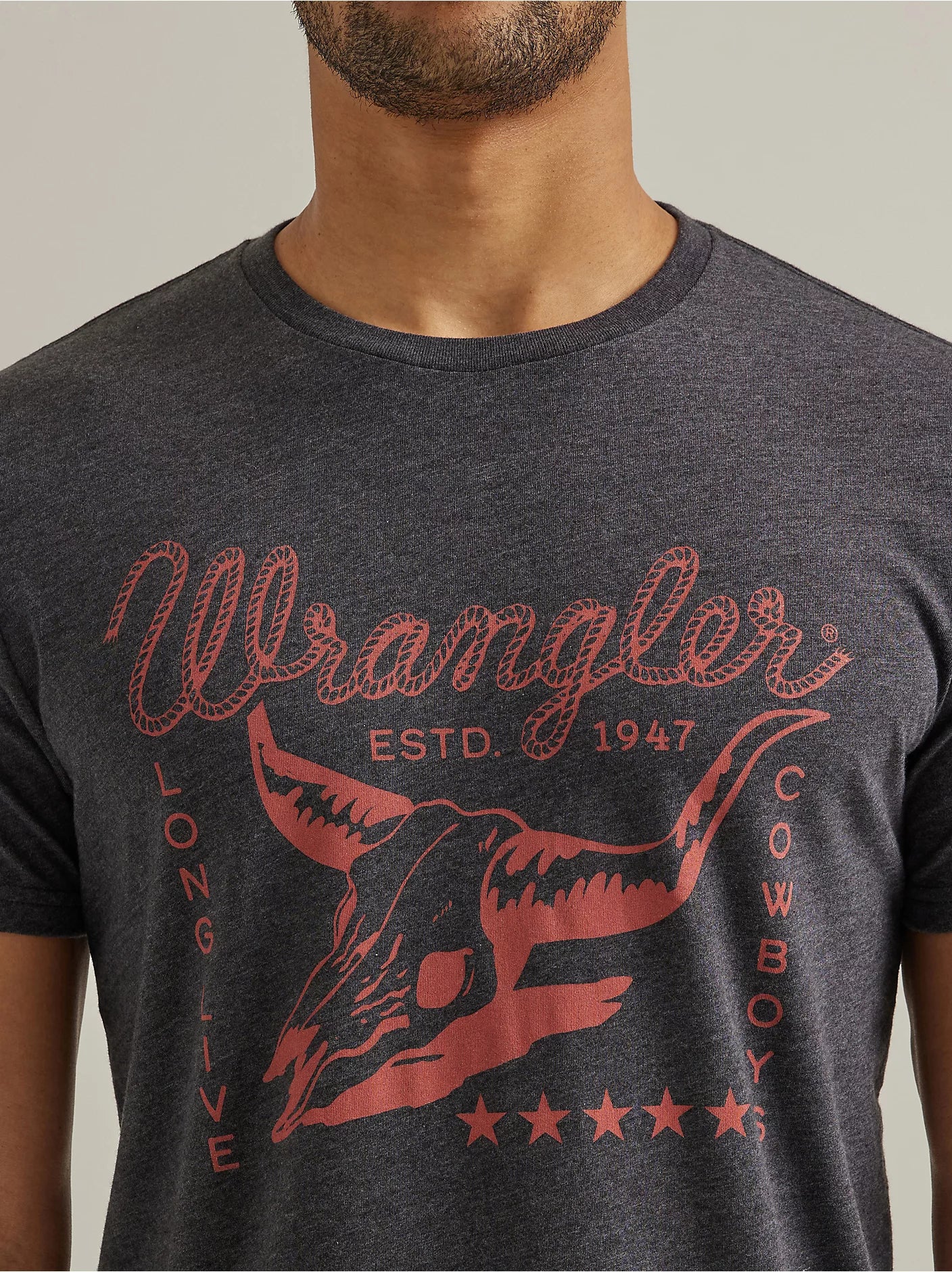 Wrangler Men's Short Sleeve Steerhead Logo Graphic T-Shirt - Caviar