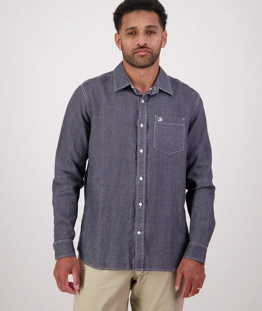 Swanndri Men’s Stanmore Bay Long Sleeve Linen Shirt – Shadow
