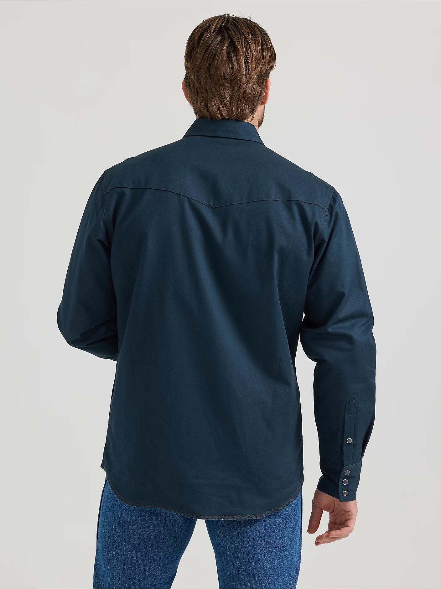 Wrangler® Men's  Long Sleeve Flannel Lined Solid Work Shirt - Black
