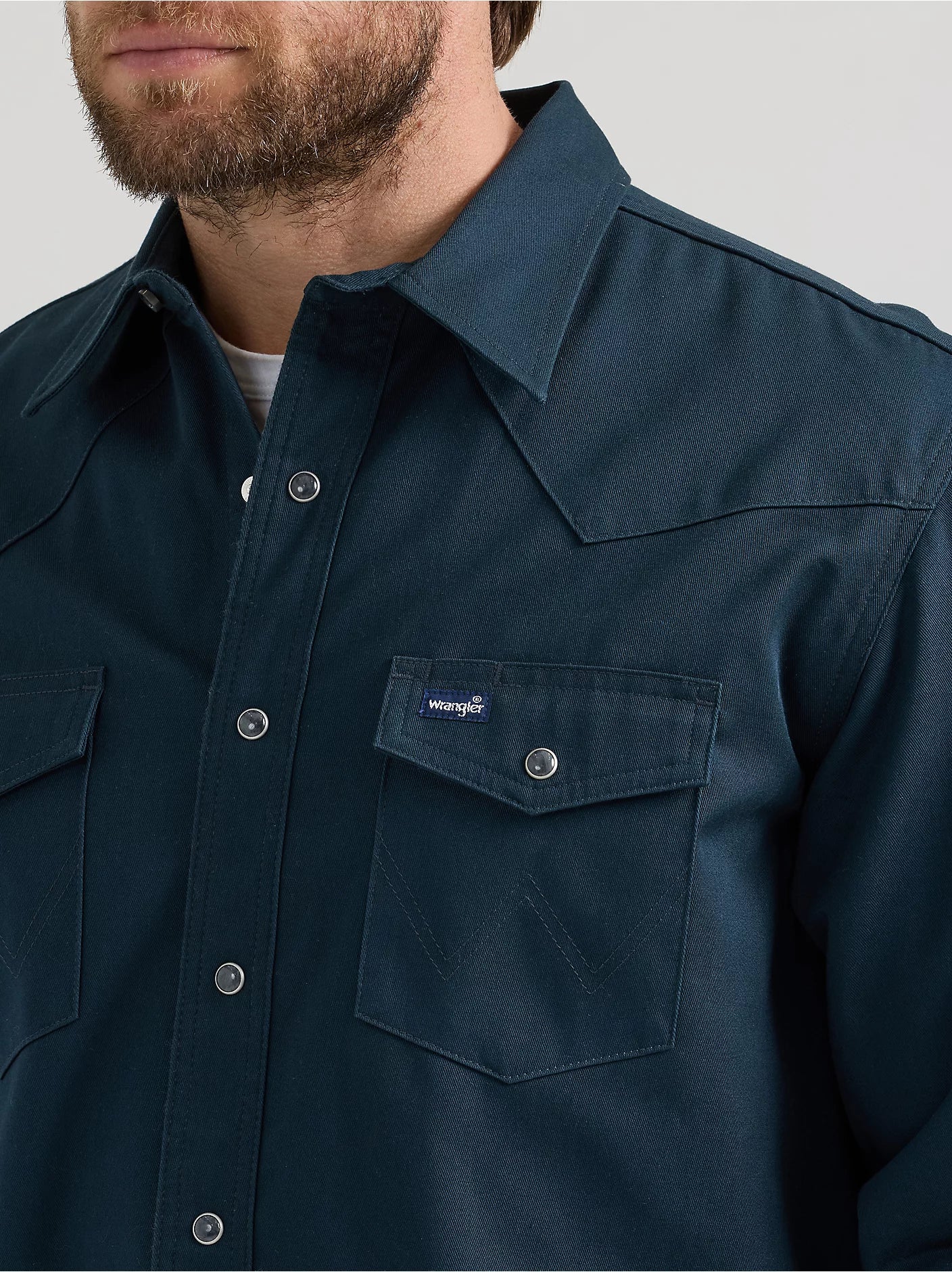 Wrangler® Men's  Long Sleeve Flannel Lined Solid Work Shirt - Black