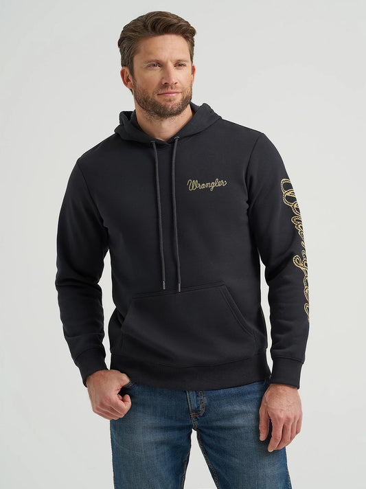 Wrangler® Men's Rope Logo Hoodie - Black