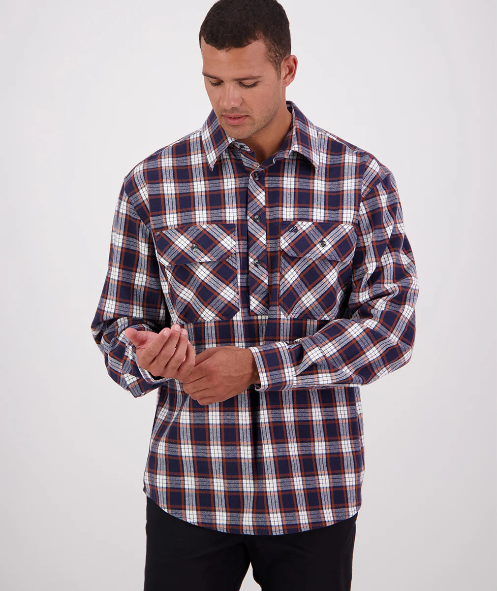 Swanndri Men's Barn Yarn Dye Long Sleeve Shirt