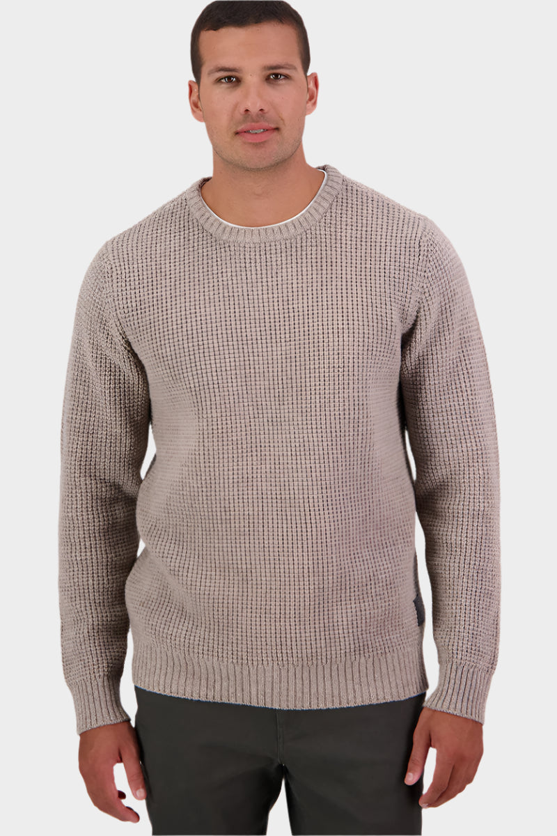 Swanndri Men's Fistral Waffle Knit - Taupe Marle