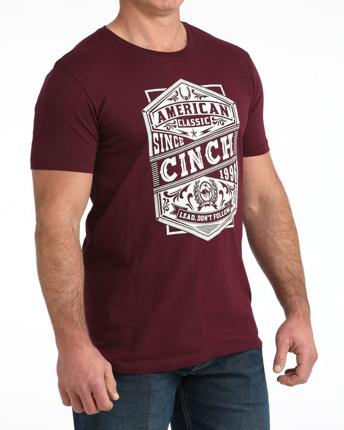 Cinch Men's Graphic Tee - Burgundy