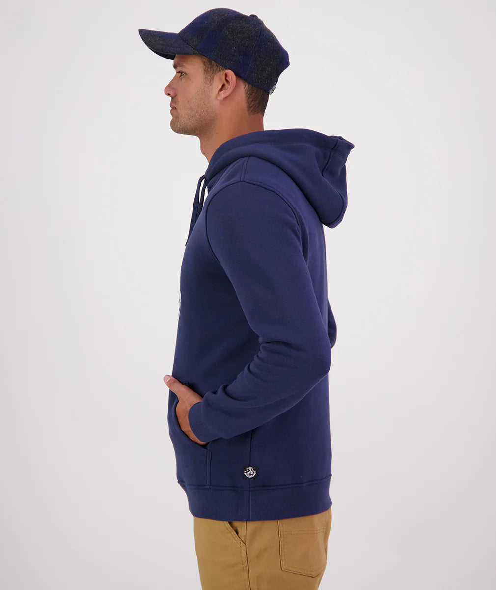 Swanndri Men's Original V2 Fleece Hoodie - Navy/Glacier Grey