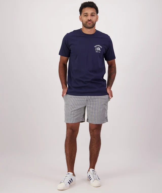 Swanndri Men’s Seaview Striped Shorts – Navy/White