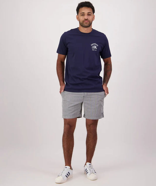 Swanndri Men’s Seaview Striped Shorts – Navy/White