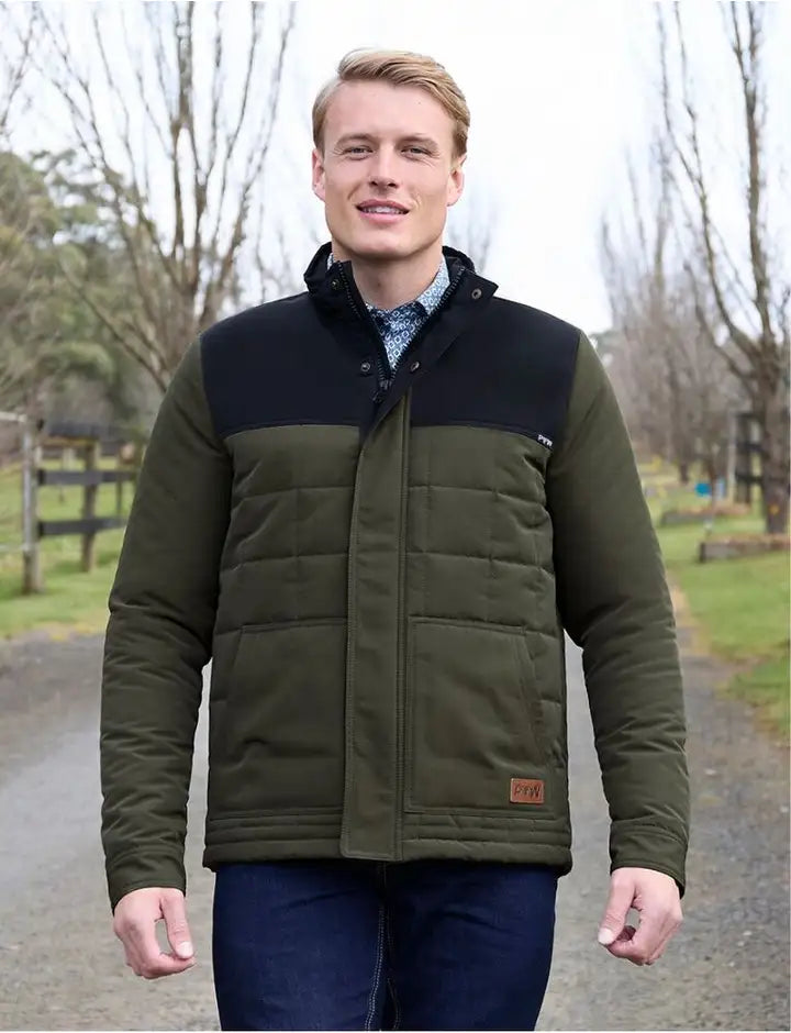 Pure Western Mens Ralph Jacket - Green/Black
