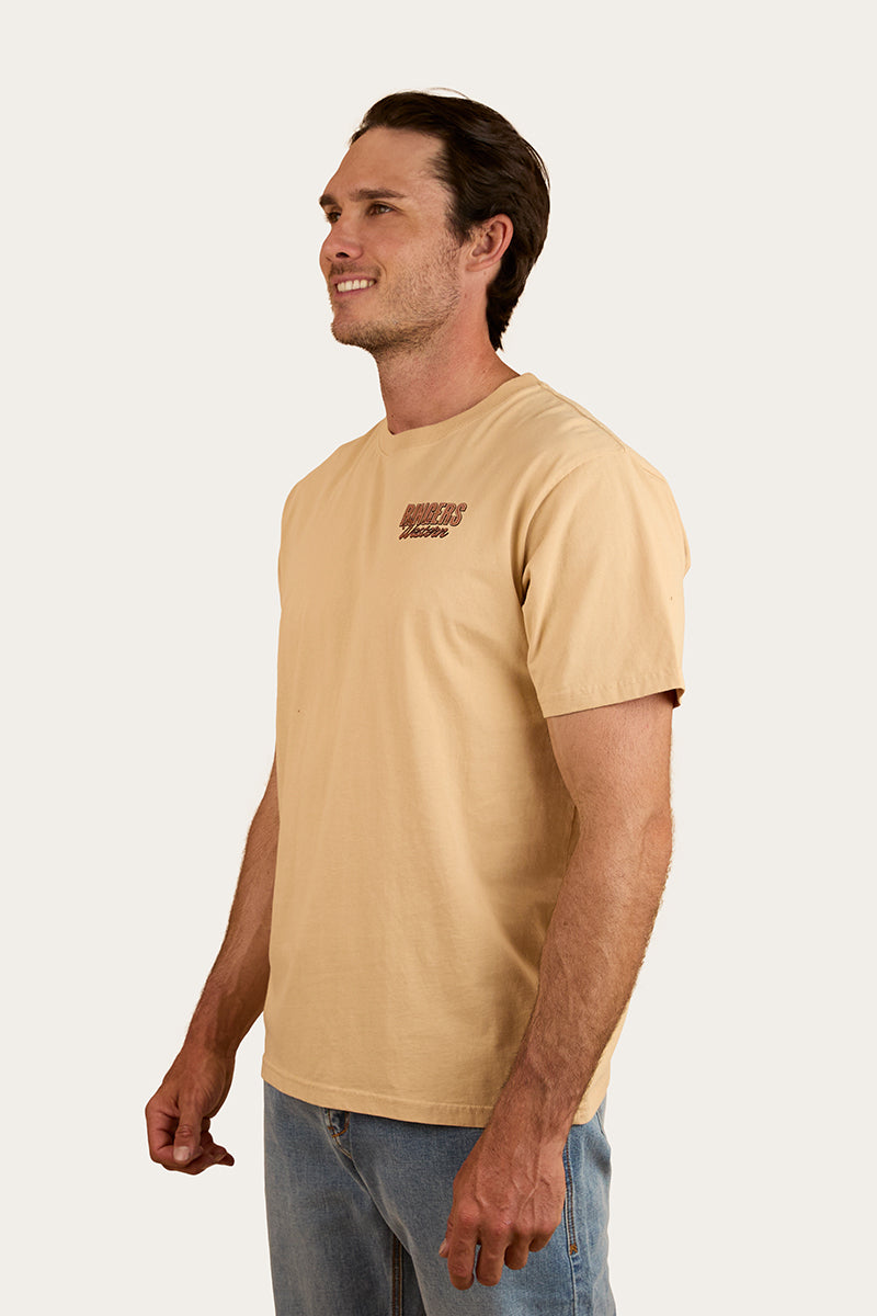 Ringers Western Mens Cowboy Club Loose Fit T-Shirt - Dark Sand