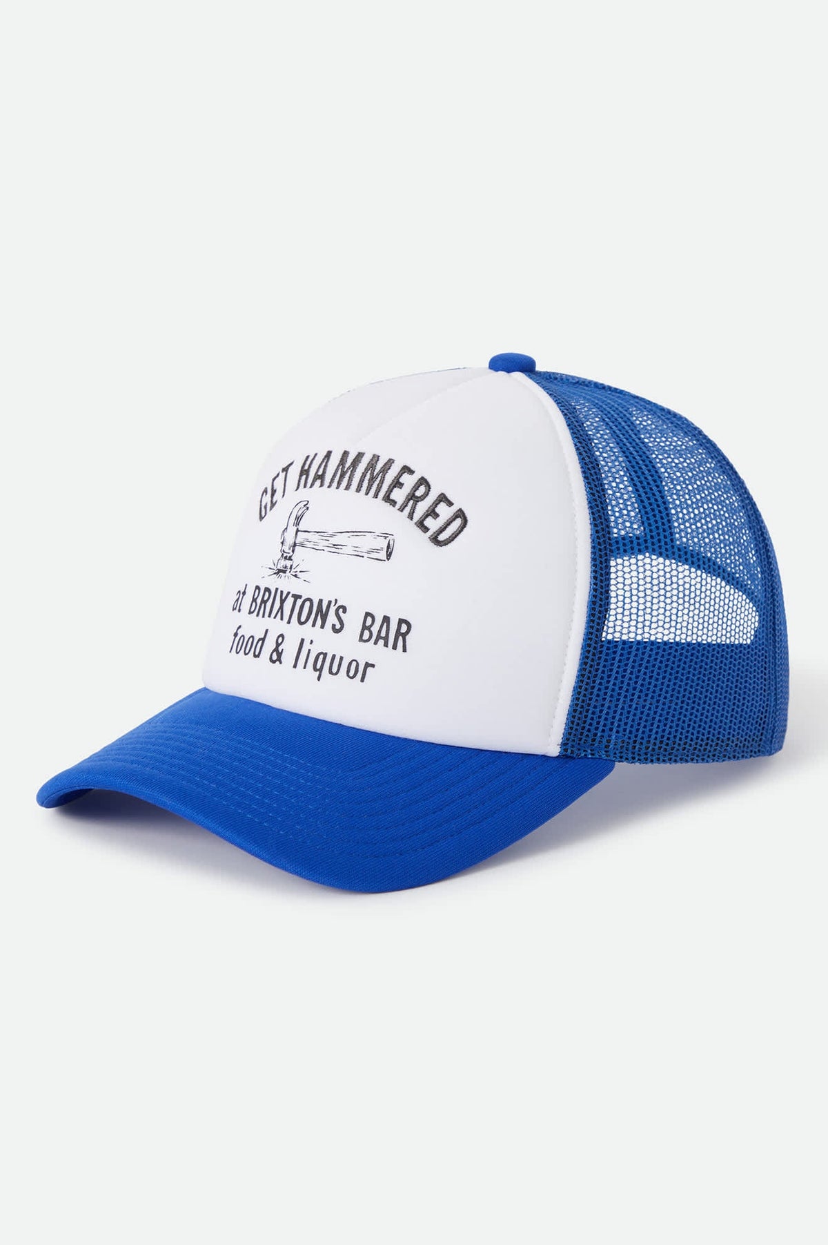 Brixton Unisex Metal Trucker Hat - Off White/Electric Indigo