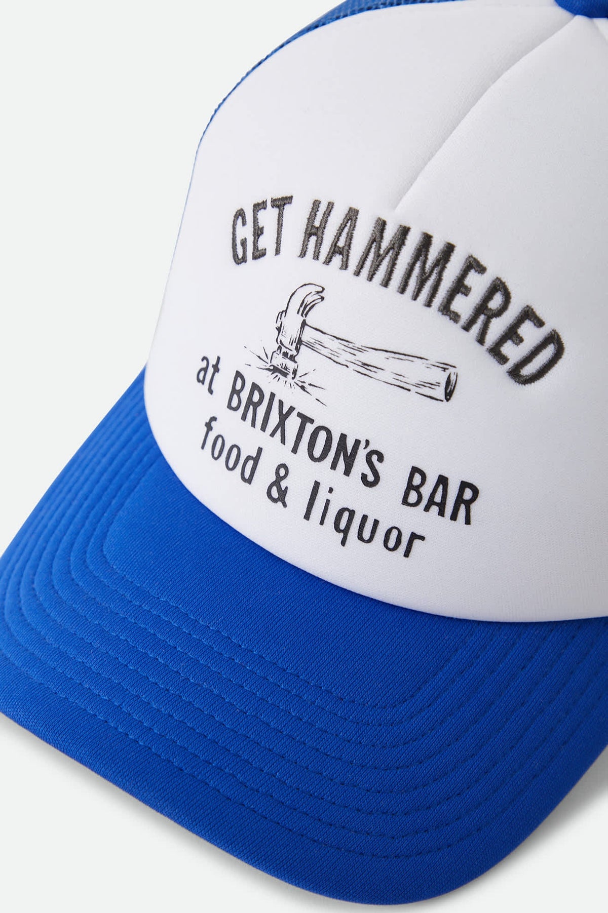 Brixton Unisex Metal Trucker Hat - Off White/Electric Indigo