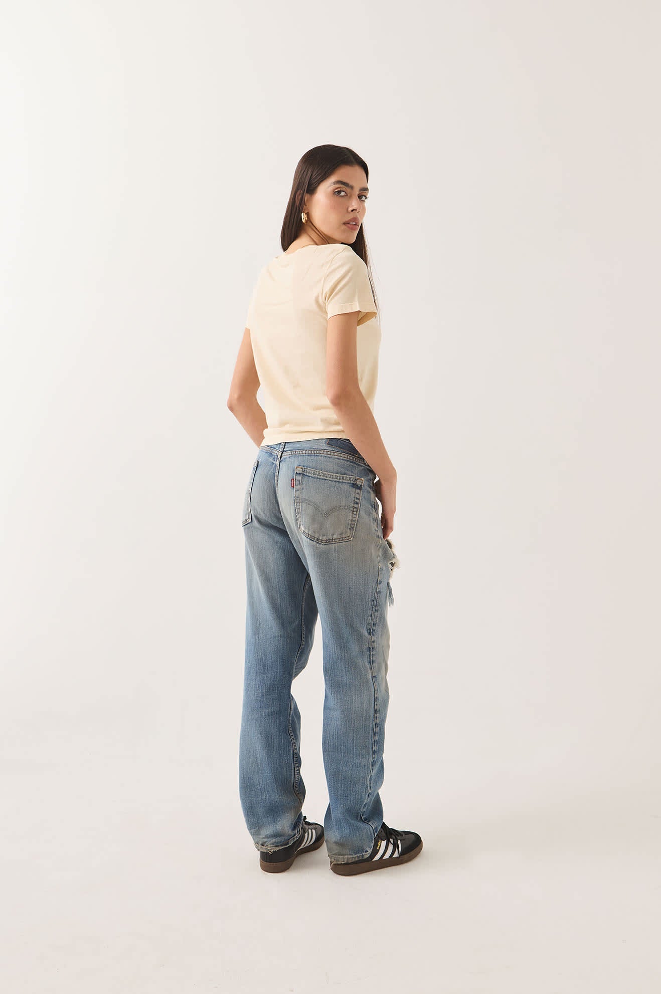 Brixton Women's Mid Century Ranch Slim Crew T-Shirt - Whitecap