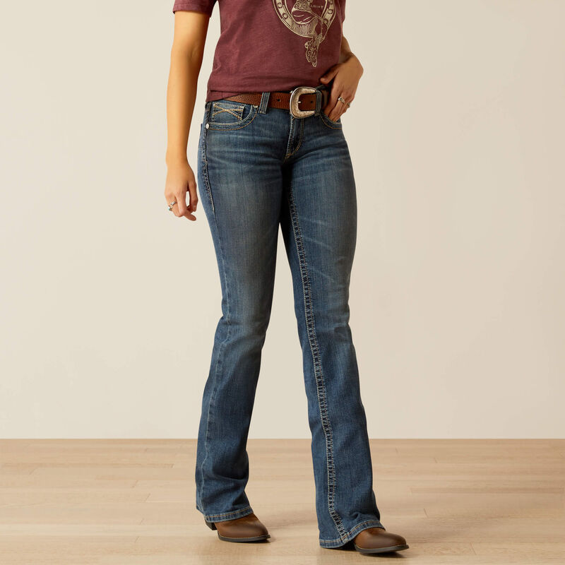 Ariat Womens Mid Rise Amora Boot Cut Jeans