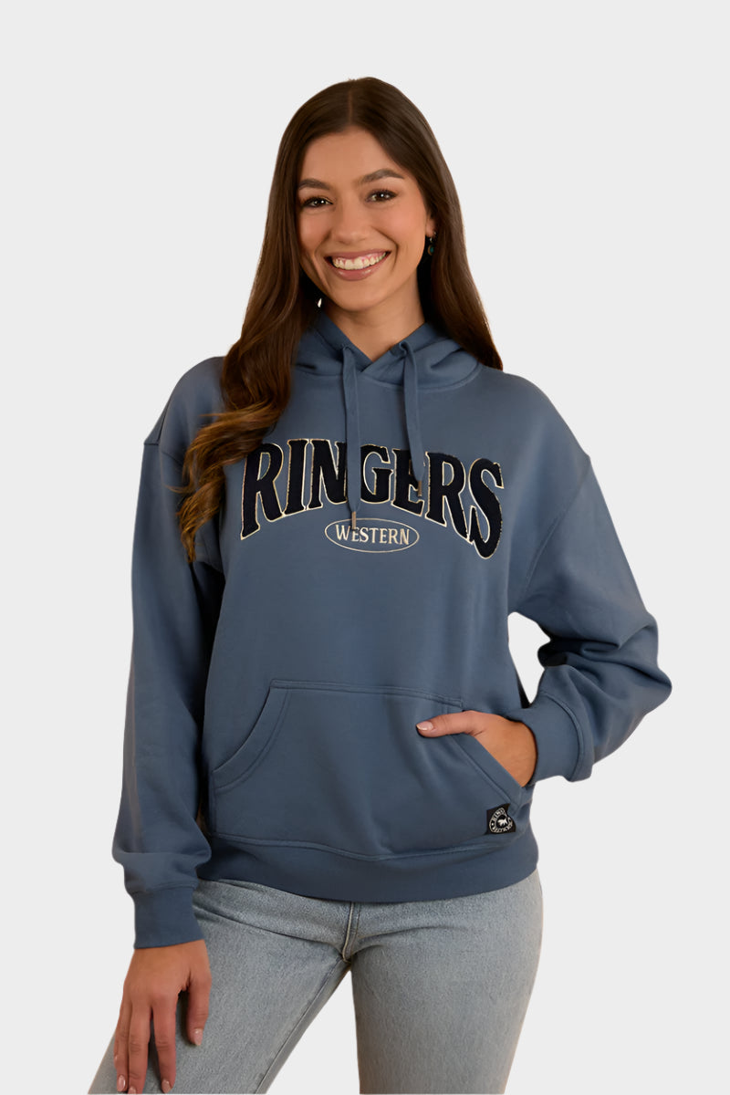 Ringers Western Womens Middleton Australian Cotton Fleece - Yale Blue / White