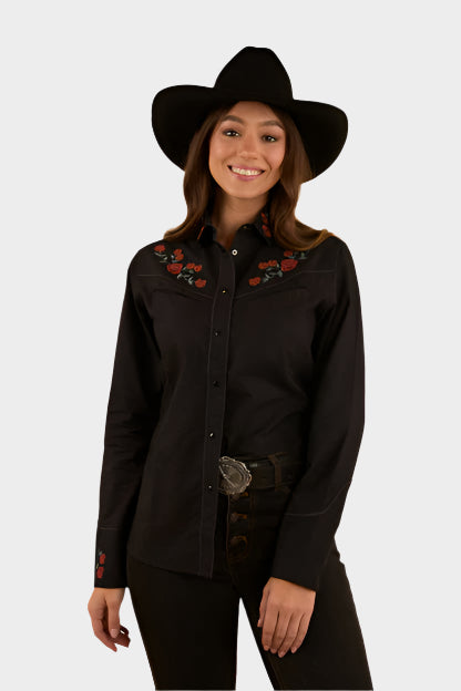 Ringers Western Women's Midnight Rose Western Shirt - Black