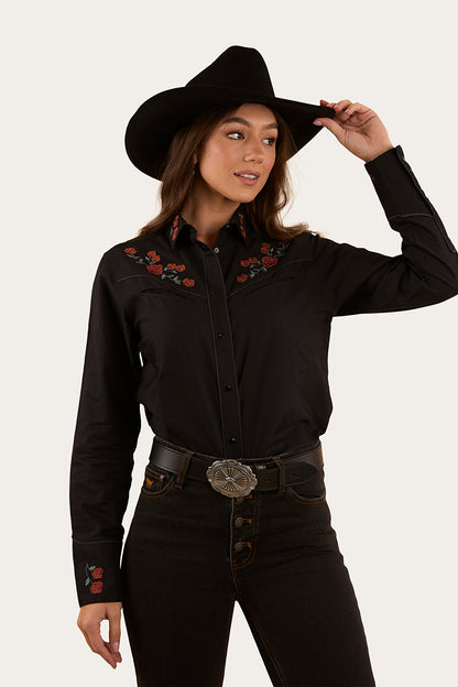 Ringers Western Women's Midnight Rose Western Shirt - Black