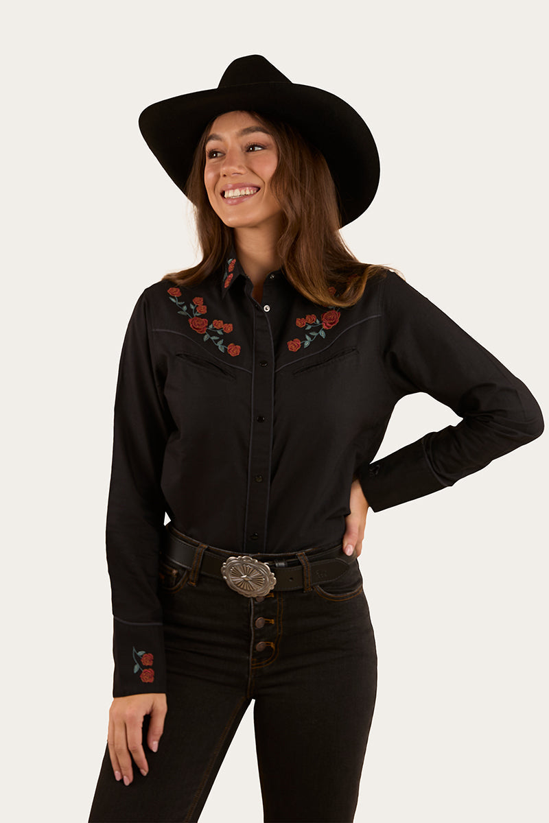 Ringers Western Women's Midnight Rose Western Shirt - Black
