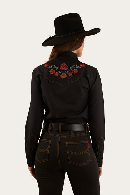 Ringers Western Women's Midnight Rose Western Shirt - Black