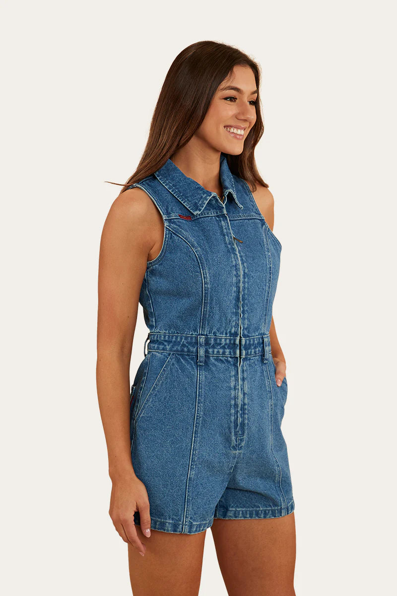 Ringers Western Women's Mimi Playsuit - Mid Wash Blue