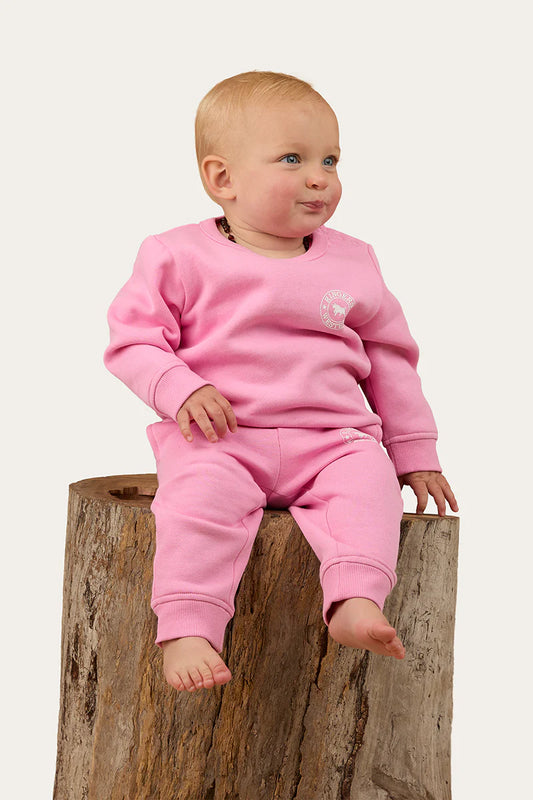 MiniRingerBabiesSignatureBullFleecePullover1_Pink White