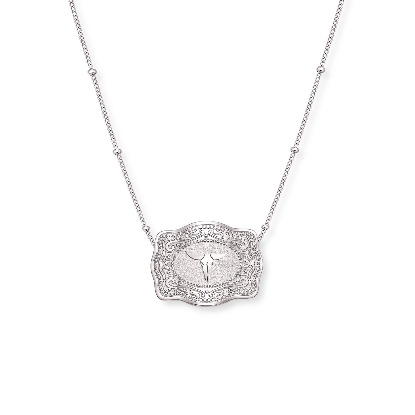 SpurWest Mini Belt Buckle Necklace (Longhorn)