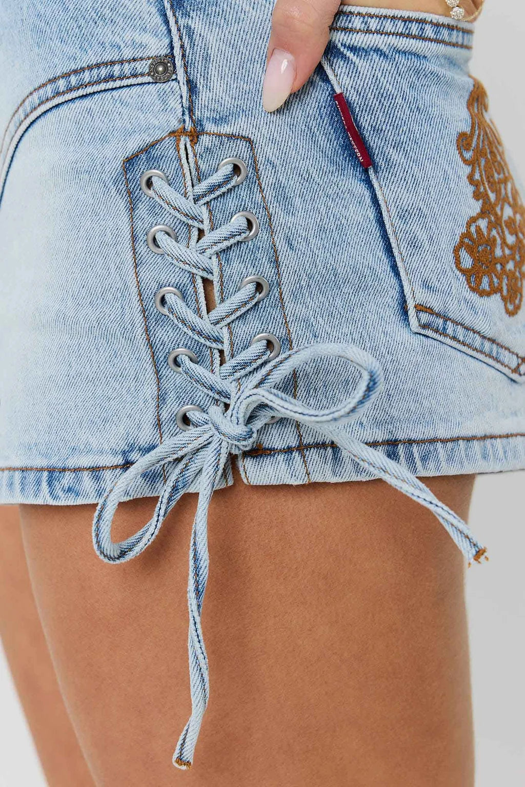 Ringers Western Womens Minxy Denim Micro Short - Vintage Light Blue