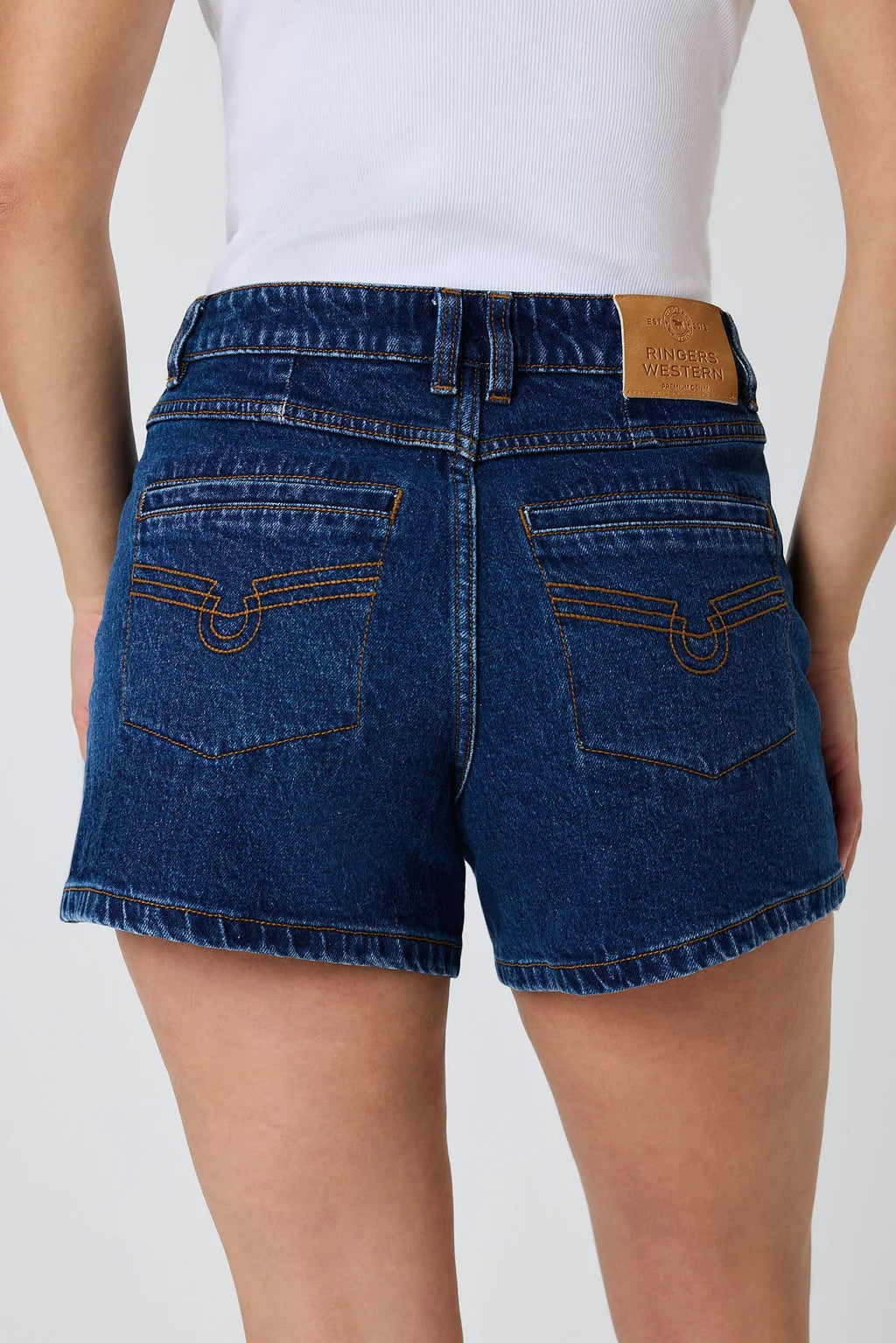 Ringers Western Mollie Women’s High Rise Sailor Denim Shorts - Classic Blue