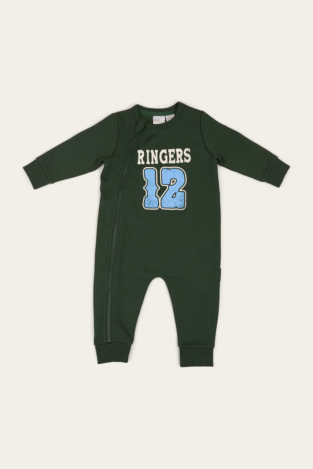 Ringers Western Babies Moto Fleece Long Sleeve Zip Onsie