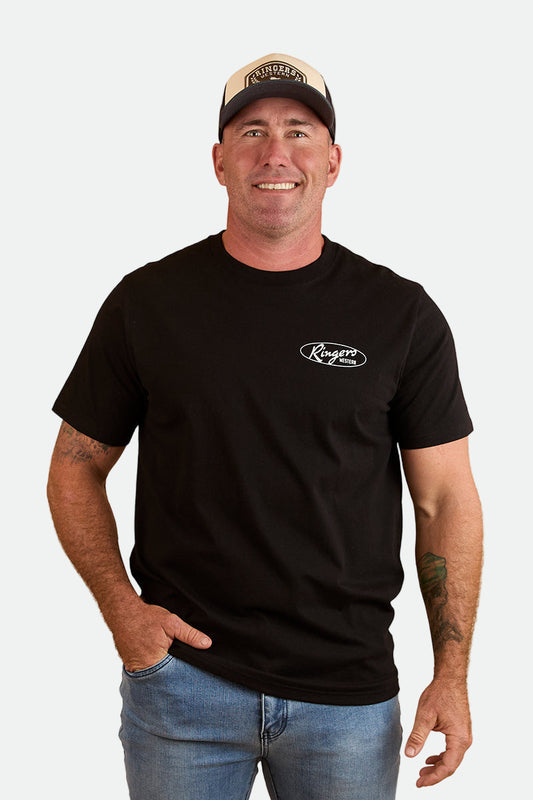 Ringers Western Mud Sweat Beers Mens Loose Fit T-Shirt - Black