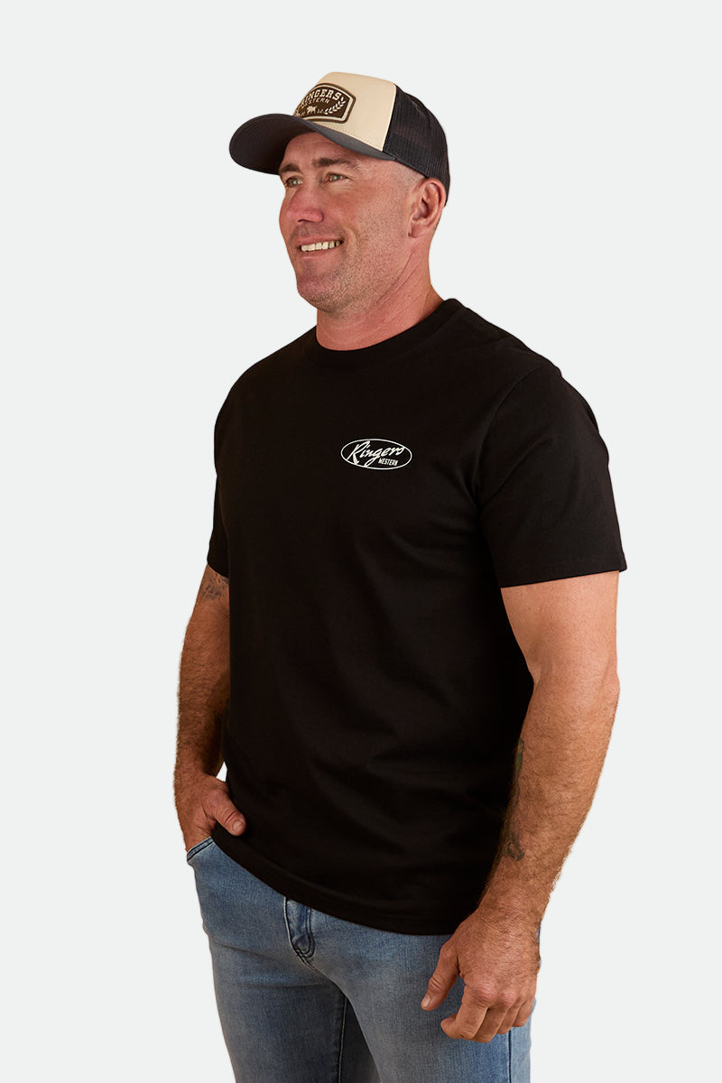 Ringers Western Mud Sweat Beers Mens Loose Fit T-Shirt - Black