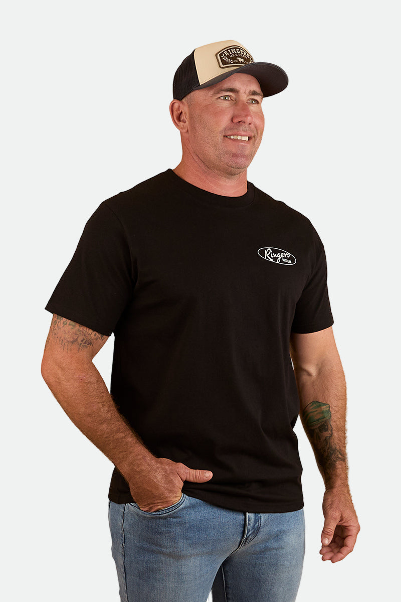 Ringers Western Mud Sweat Beers Mens Loose Fit T-Shirt - Black