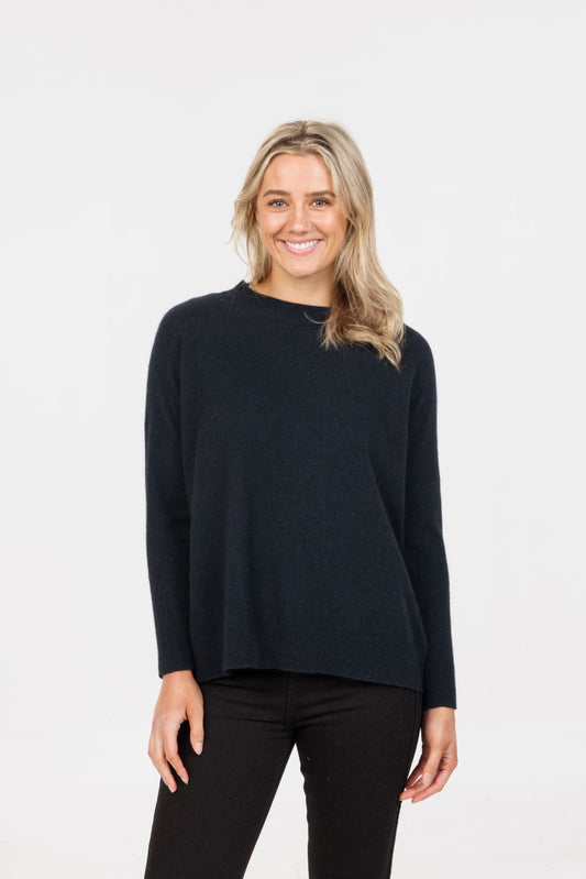 Native World Possum Merino Lounge Sweater - Black