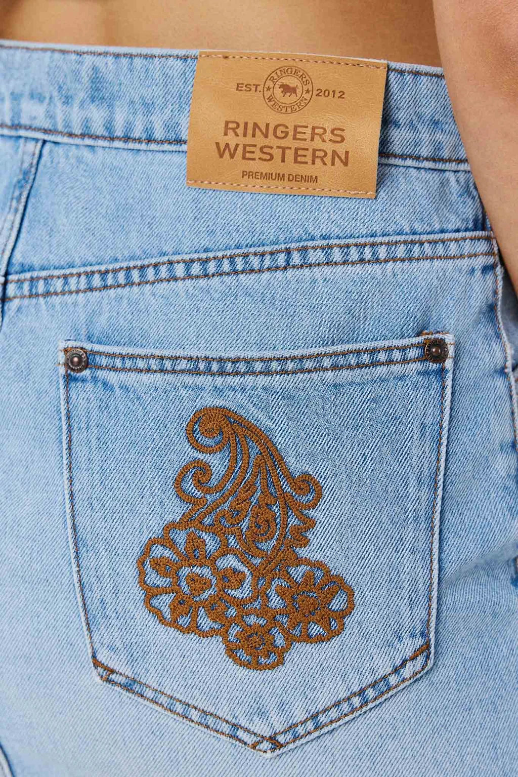 Ringers Western Womens Once a Cowgirl Mini Skirt - Vintage Light Blue