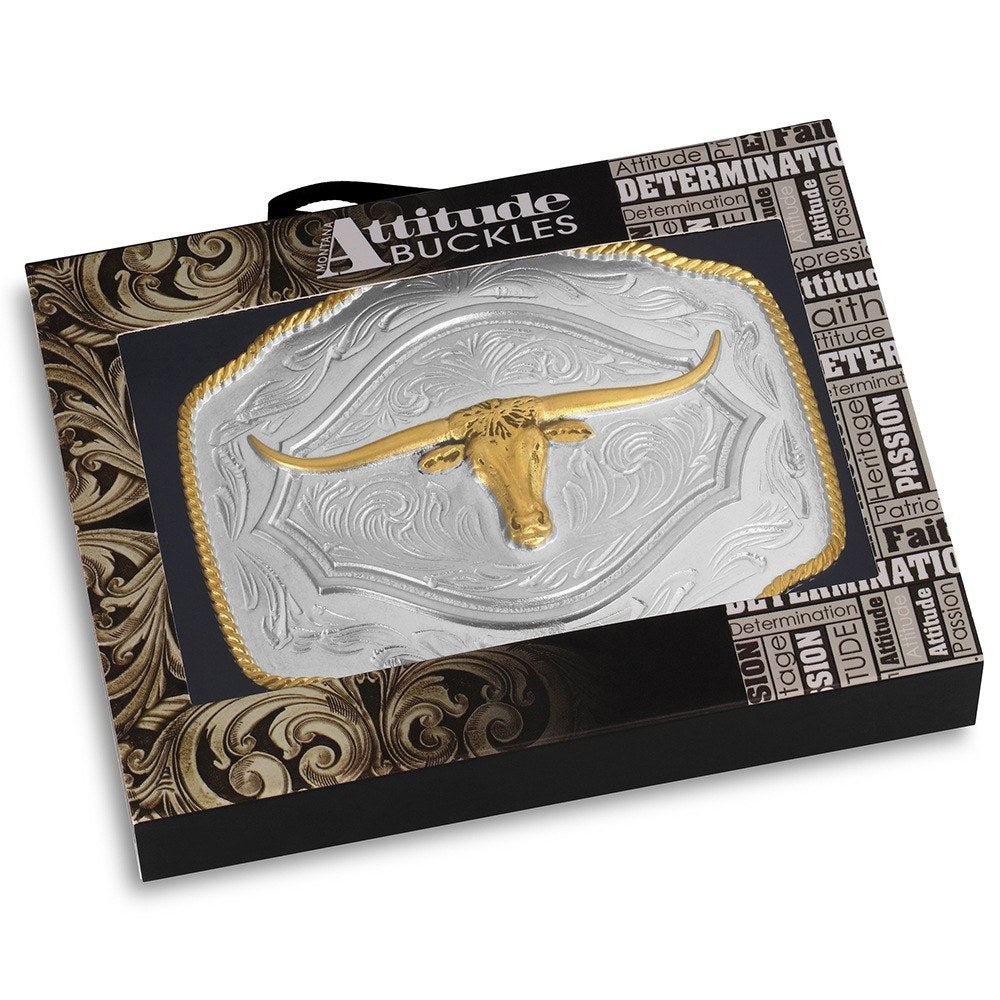 Montana On the Range Longhorn Buckle