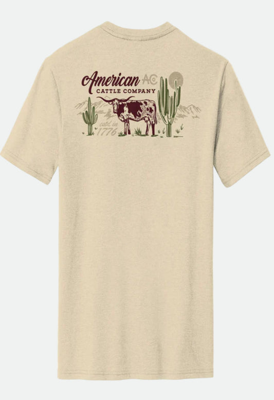 American Cattle Co. Men's On the Range Tee - Cream