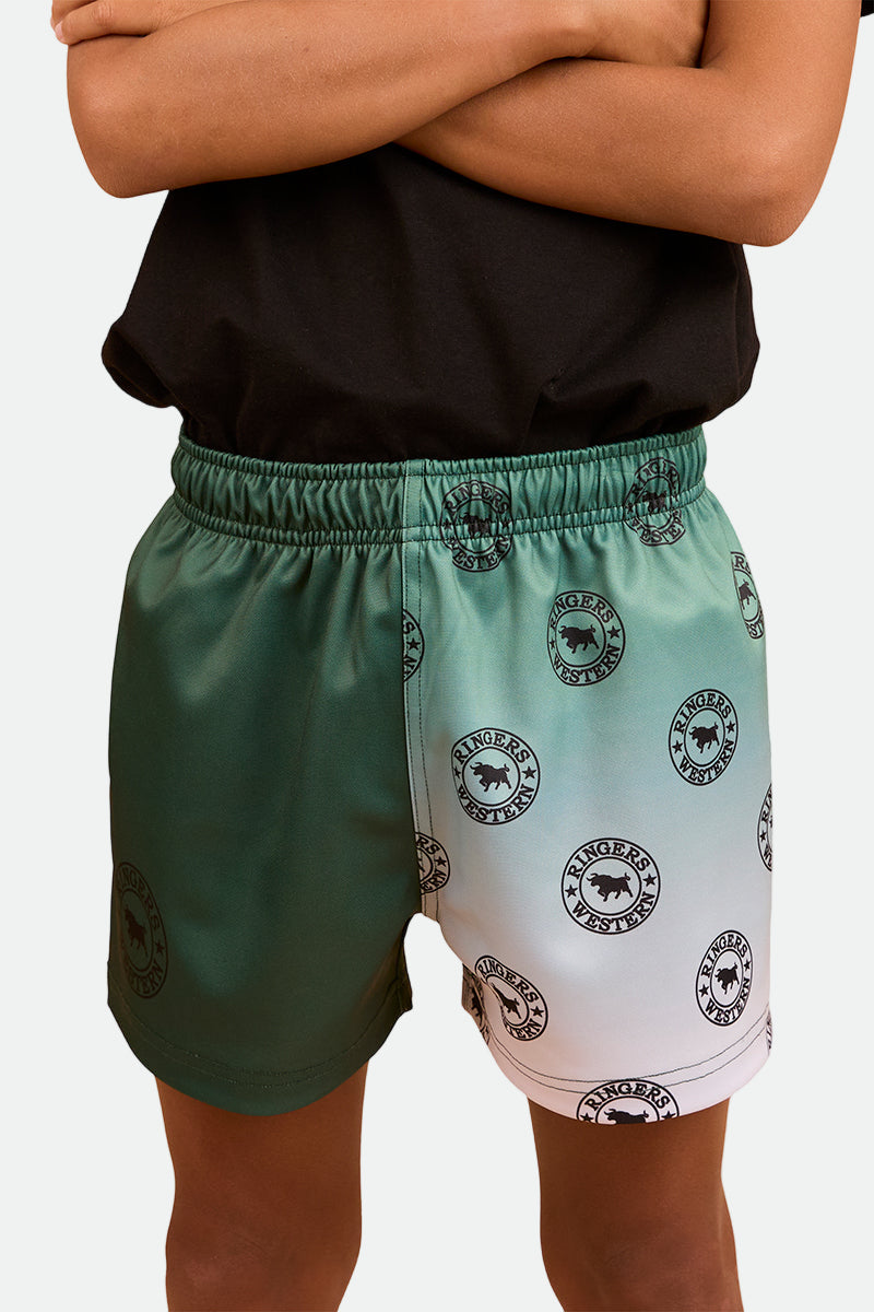 Ringers Western Kids Signature Bull Footy Short - Pine