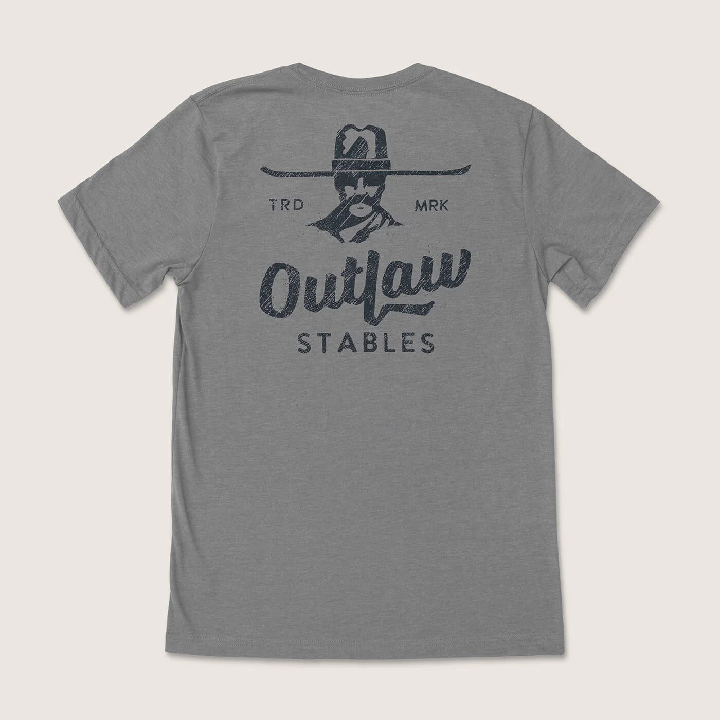 Cowboy Cool Mens Outlaw Stables T-Shirt - Deep Heather