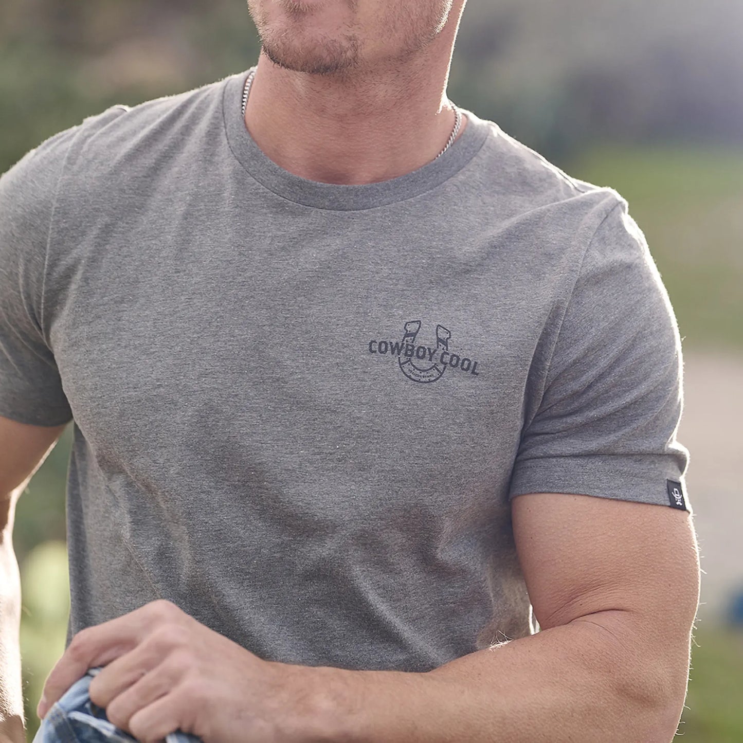 Cowboy Cool Mens Outlaw Stables T-Shirt - Deep Heather