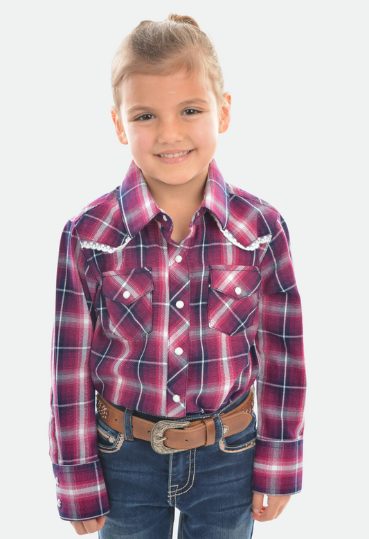Pure Western Girls Miley Frill Long Sleeve Shirt - SALE
